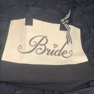 Elegant Bride Canvas Tote - Black and Cream